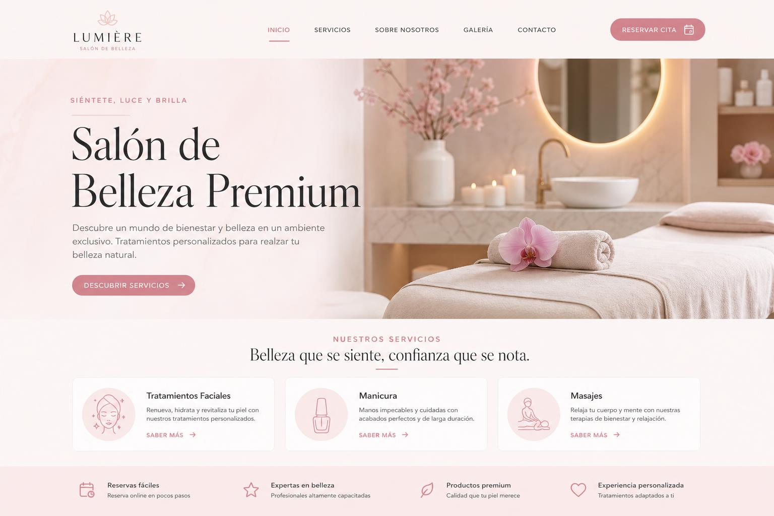 Web para salón de belleza